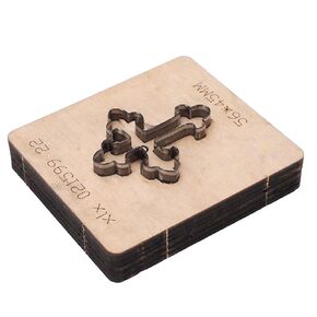 Alloy Steel Leather Punching , Cross Cutting Die with Birch Wood Plate, for Cutting Leather Products, DIY Handcrafts