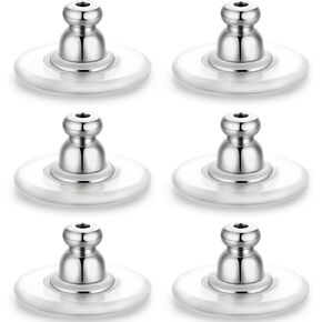 12mm Earring Backs, Transparency Bullet Earring Backs Replacements for Droopy Ears Large Locking Support Backings for Heavy/Droopy and Big Earrings Lifter Backers for Studs, Gold+White