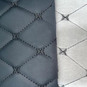 Quilted Foam Vinyl Fabric Classic Pattern with 0.23" Sponge Backing, 59" W × 39" L Faux Leather Fabric for Car Headliner, Furniture Upholstery, Headboards,Diamond 2" x 3" (Diamond)