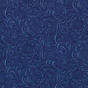 Tooled Leather-Look, Denim Blue, Fabric, 100% Cotton, Western Basics, South Western, Sara Khammash, Moda, 11216-12, by The Yard