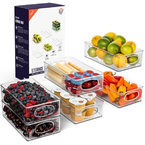 ClearSpace Plastic Pantry Organization and Storage Bins – Perfect for Kitchen/Fridge/ Refrigerator/Cabinet Organizers - 6 Pack