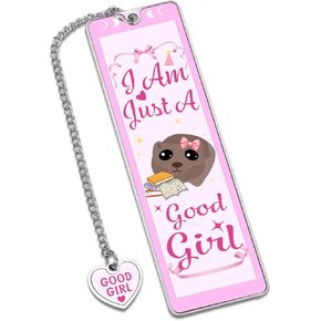 Spicy Bookmarks for Women Reading - Funny Good Girl Pink Metal Bookmark Gifts for Female Friends Smutty Book Lovers - Dark Romance Bookish Accessories, Stocking Stuffers, Just Because Gift Ideas