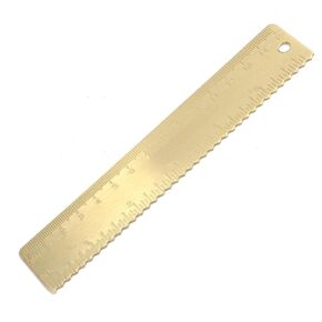 Brass Ruler Gold Measuring Tool with Two Units of Measurement (CM/in) Retro Bookmark for Math Painting (15CM/5.9IN)