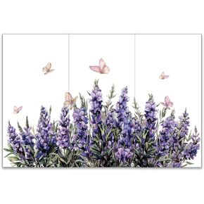 OLYCRAFT 3pcs/Set Lavender Rub on Transfers for Furniture and Crafts 6x12 inch Lavender Bush Decor Transfer Stickers Butterfly Rub on Decals for Wood Furniture Scrapbooking Home Decorations