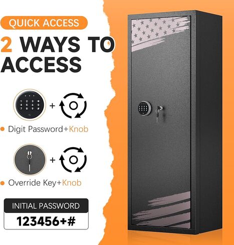 intergreat 4-6 بندقية بندقية آمنة ، بندقية آمنة للبنادق المجمعة للمسدسات والمنزل ، خزانة الأسلحة المعدنية مع جيوب للمسدس ، 3 رف قابل للتعديل ، والأسلحة النارية in Kuwait