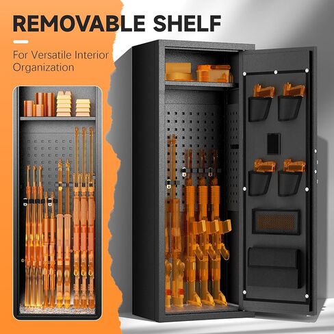 intergreat 4-6 بندقية بندقية آمنة ، بندقية آمنة للبنادق المجمعة للمسدسات والمنزل ، خزانة الأسلحة المعدنية مع جيوب للمسدس ، 3 رف قابل للتعديل ، والأسلحة النارية in Kuwait