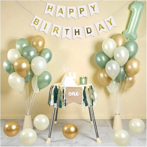 1st Birthday Decorations for Boy - Complete Party Set with High Chair Banner, Number 1 Balloon, ONE Cake Topper, Crown, Balloons & Banner(Blue) in Saudi Arabia
