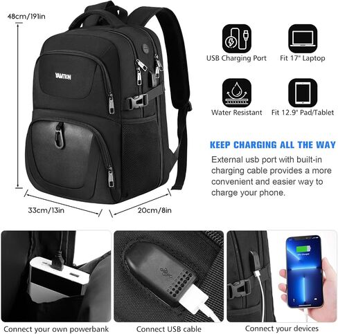 School Backpack,17.3 Inch Laptop Backpack Bookbag for High School College Students Work Office Business in Kuwait