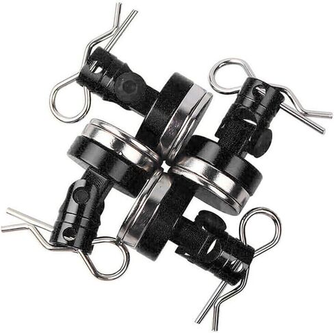 8pcs Magnetic Invisible Body Post Mount with R Clips Fit for 1/10 RC Car HSP (Black) in Saudi Arabia