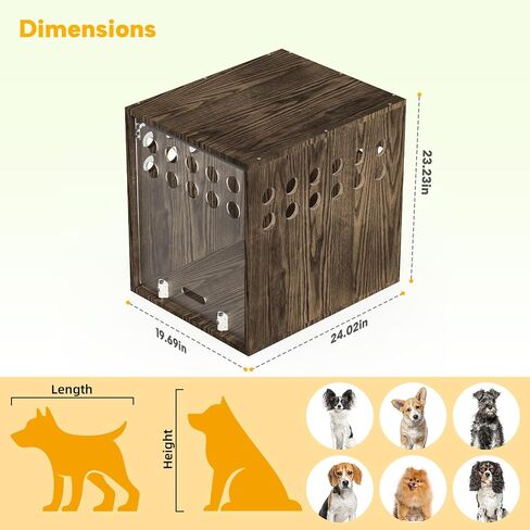 أثاث قفص الكلاب مع درج ، صلصة Zhan Dog بيت مع وسادة للكلاب الصغيرة/المتوسطة ، طاولة الجانب النهائي قفص خشبي للحيوانات الأليفة الداخلية ، اللون الخشبي in Saudi Arabia