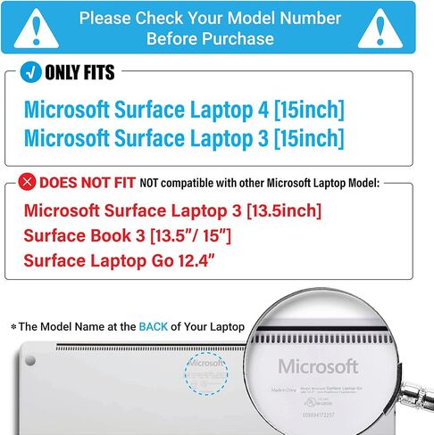 علبة Ibenzer hexpact لجهاز الكمبيوتر المحمول السطحي Microsoft 5/4/3 15 بوصة ، حالة ثقيلة مع Kickstands ، الرمادي ، MS-LP4-15 in Kuwait
