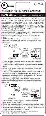 AUTOGEN كابلات توصيل شديدة التحمل، كابلات معززة 4 قياس 20 قدم مجموعة كابلات توصيل للسيارات للسيارات وسيارات الدفع الرباعي والشاحنات مع مشابك احترافية وحقيبة حمل in Kuwait