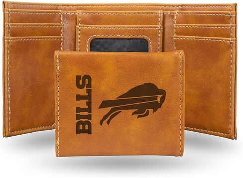 Rico Industries NFL Baltimore Ravens Laser Engraved Brown Tri-Fold Wallet - Men's Accessory in Saudi Arabia