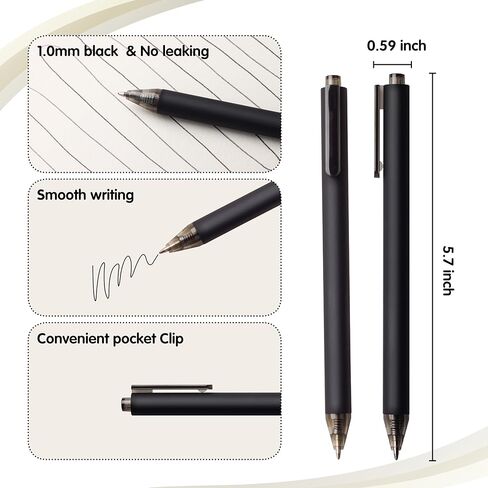 50pack No Bleed Black Barrel Click Pens,Smooth Writing,1000m Writing Capacity,Perfect For Office, Study, Daily Tasks. (Black) in Saudi Arabia