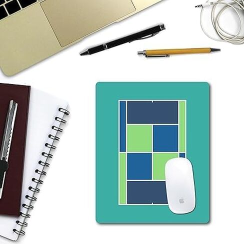 RACQUET INC TENNIS COURT MOUSE PAD-Green Grass Desk Mousepad مع سطح القماش-ملحق المكتب تحت عنوان التنس للعمل أو الألعاب-متوافقة مع الفئران البصرية والليزر in Kuwait