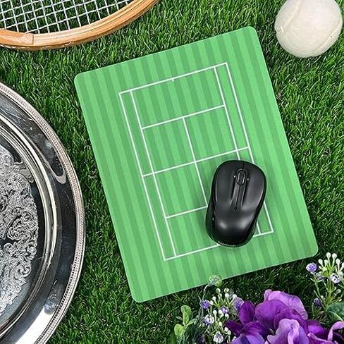 RACQUET INC TENNIS COURT MOUSE PAD-Green Grass Desk Mousepad مع سطح القماش-ملحق المكتب تحت عنوان التنس للعمل أو الألعاب-متوافقة مع الفئران البصرية والليزر in Kuwait