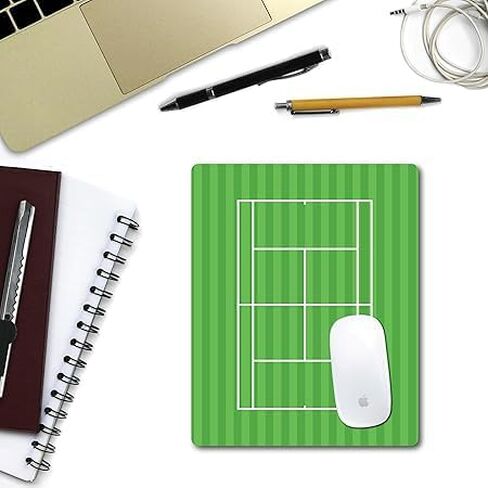 RACQUET INC TENNIS COURT MOUSE PAD-Green Grass Desk Mousepad مع سطح القماش-ملحق المكتب تحت عنوان التنس للعمل أو الألعاب-متوافقة مع الفئران البصرية والليزر in Kuwait