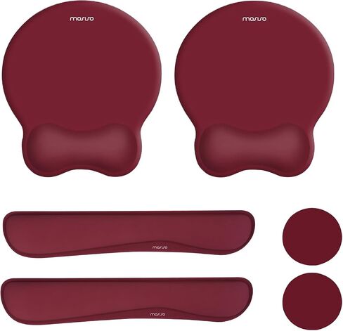 Mosiso Wrist Rest دعم لمجموعة لوحة المفاتيح ومجموعة وسادة الماوس ، مئوية مريحة منحنية مع رغوة الذاكرة ذات القوس المرتفعة ، 2 عبوة لا تنزلق من آلام المنزل/المكتب وسادة وسادة الكتابة والموستر ، المشمش in Kuwait
