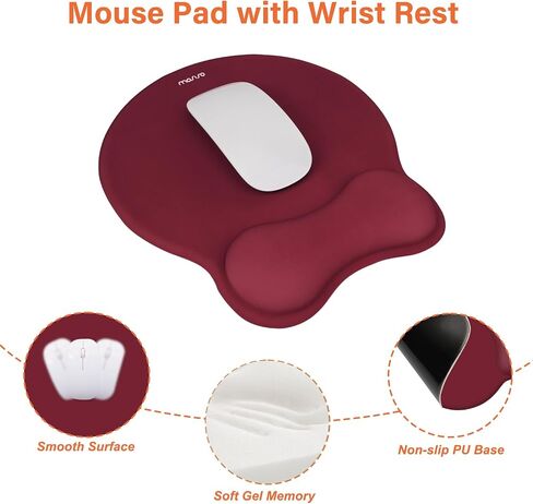 Mosiso Wrist Rest دعم لمجموعة لوحة المفاتيح ومجموعة وسادة الماوس ، مئوية مريحة منحنية مع رغوة الذاكرة ذات القوس المرتفعة ، 2 عبوة لا تنزلق من آلام المنزل/المكتب وسادة وسادة الكتابة والموستر ، المشمش in Kuwait