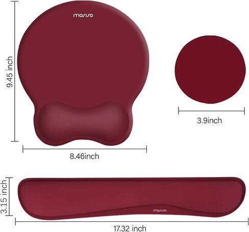 Mosiso Wrist Rest دعم لمجموعة لوحة المفاتيح ومجموعة وسادة الماوس ، مئوية مريحة منحنية مع رغوة الذاكرة ذات القوس المرتفعة ، 2 عبوة لا تنزلق من آلام المنزل/المكتب وسادة وسادة الكتابة والموستر ، المشمش in Kuwait