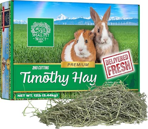 Small Pet Select 2nd Cutting Perfect Blend Timothy Hay Pet Food for Rabbits, Guinea Pigs, Chinchillas and Other Small Animals, Premium Natural Hay Grown in The US, 20 LB in Kuwait