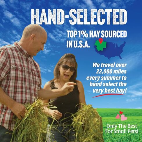 Small Pet Select 2nd Cutting Perfect Blend Timothy Hay Pet Food for Rabbits, Guinea Pigs, Chinchillas and Other Small Animals, Premium Natural Hay Grown in The US, 20 LB in Kuwait