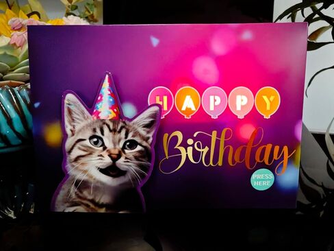Birthday Cards, Cat Birthday Card with Lights and Music, Funny Gifts for Women Men Cat Lovers Mom or Dad in Saudi Arabia