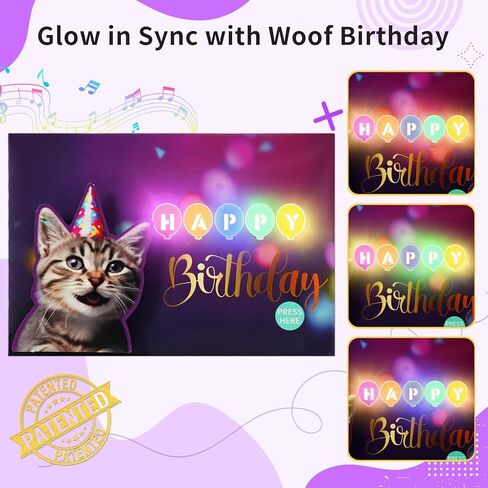 Birthday Cards, Cat Birthday Card with Lights and Music, Funny Gifts for Women Men Cat Lovers Mom or Dad in Saudi Arabia