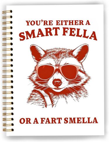 GDJIEGBC Trendy Sunglasses Raccoon Noteboor ، Funny Retro Raccoon Journal Noteboors ، Retro Office Supplies ، أنت إما فلة ذكية أو دفاتر حلزونية ضرطة 5.5x8.3 بوصة in Saudi Arabia