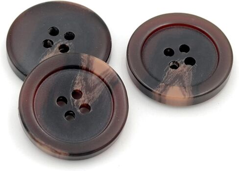 20PCS Resin Round Buttons Craft Sewing Snaps 4 Holes Handmade DIY Accessories (Brown, 15mm) in Saudi Arabia
