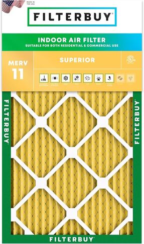 Filterbuy 20x21.5x1 فلتر هواء MERV 11 دفاع عن الحساسية (عبوة واحدة)، استبدال مرشحات هواء فرن HVAC AC المطوية (الحجم الفعلي: 19.88 × 21.50 × 0.75 بوصة) in Saudi Arabia