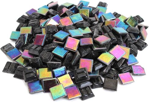 Milltown Merchants Iridescent Mosaic Tile (1 Pound, Black - 4/10 Inch) in Saudi Arabia