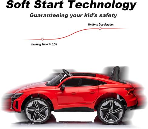 12V Kids Ride on Car Electric Vehicle for Toddlers Boys Girls Aged 3+,Official Audi Authorised Battery Powered,with Parental Remote Control,MP3 Player, Smooth Start, 3 Speeds-Red in Saudi Arabia