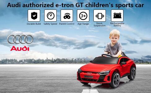 12V Kids Ride on Car Electric Vehicle for Toddlers Boys Girls Aged 3+,Official Audi Authorised Battery Powered,with Parental Remote Control,MP3 Player, Smooth Start, 3 Speeds-Red in Saudi Arabia