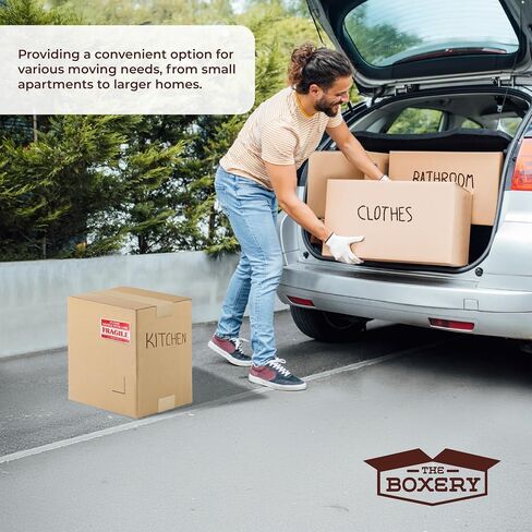 The Boxery Complete Moving Kit–1 Bedroom-Larger | 18 Pack of Boxes, (6pcs – 14"x14"x10") - (12pcs – 18"x18"x12") + All Supplies Needed for a Smooth Move! in Kuwait