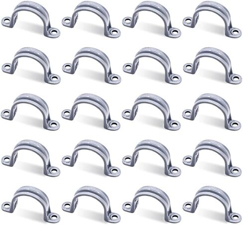 أشرطة أنابيب PVC مقاس 1-1/2 بوصة، وحزام قناة بفتحتين، وتركيبات مشبك حزام قناة ضيق للسائل (20 حزمة) in Kuwait