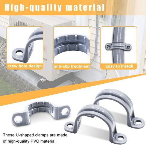 أشرطة أنابيب PVC مقاس 1-1/2 بوصة، وحزام قناة بفتحتين، وتركيبات مشبك حزام قناة ضيق للسائل (20 حزمة) in Kuwait