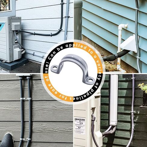 أشرطة أنابيب PVC مقاس 1-1/2 بوصة، وحزام قناة بفتحتين، وتركيبات مشبك حزام قناة ضيق للسائل (20 حزمة) in Kuwait