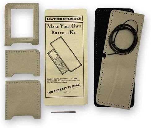 Make Your Own Leather Billfold Wallet Kit - DIY Leather Accessory - Men - Women - Children (Children's Classic Billfold Kit) in Saudi Arabia