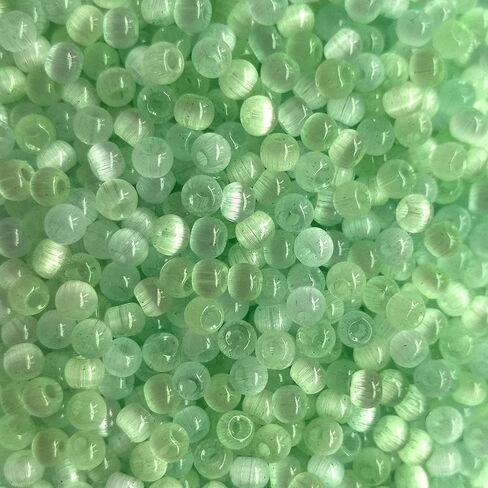 1500pcs 4mm Cat Eye Glass Seed Beads Crystal Small Bracelet Beads Tiny Colorful Loose Spacer Beads Decorative Necklace Beads for DIY Craft in Kuwait