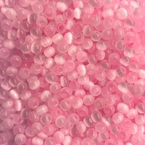 1500pcs 4mm Cat Eye Glass Seed Beads Crystal Small Bracelet Beads Tiny Colorful Loose Spacer Beads Decorative Necklace Beads for DIY Craft in Kuwait