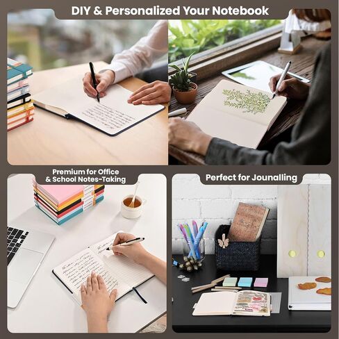 Lined Notebook Journals for Writing 5.5 x 8.2 inches, 160 Pages A5 Size with Expandable Pocket, Hardcover Notebooks for Work, 100GSM Paper (Assorted 8 Colors) in Saudi Arabia