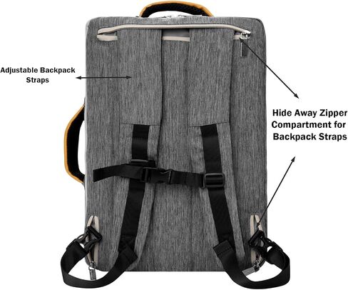 BPC Convertible Messenger Backpack for 13-Inch Laptops – Multi-Functional Travel & Work Bag with Adjustable Straps, Earphone Slot, Hidden Backpack Harness (Gray) in Saudi Arabia