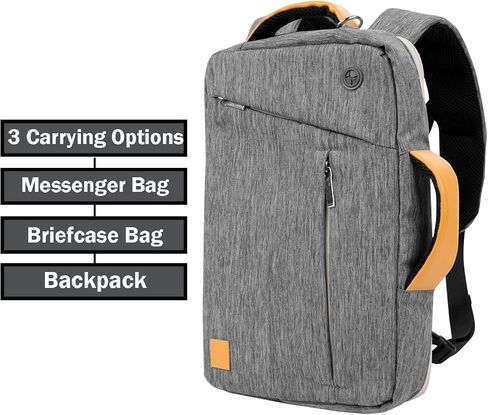 BPC Convertible Messenger Backpack for 13-Inch Laptops – Multi-Functional Travel & Work Bag with Adjustable Straps, Earphone Slot, Hidden Backpack Harness (Gray) in Saudi Arabia