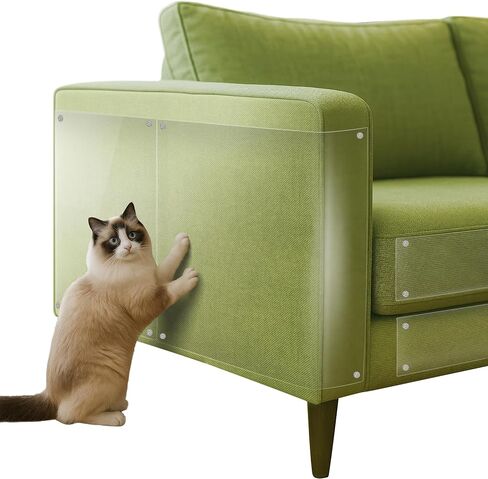Cat Scratch Furniture Protector-12 Pack ، Heavy-Duty ، Fon-Residue ، شريط ذاتي أحادي الجانب ، درع واقي مضاد للخلع لزوايا الأريكة/الأريكة+60 دبابيس in Kuwait