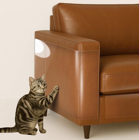Cat Scratch Furniture Protector-12 Pack ، Heavy-Duty ، Fon-Residue ، شريط ذاتي أحادي الجانب ، درع واقي مضاد للخلع لزوايا الأريكة/الأريكة+60 دبابيس in Kuwait