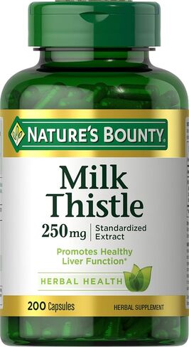 Nature's Bounty Milk Thistle Capsules for Liver Support, Herbal Supplement, 250 mg per Serving (200 Count) in Saudi Arabia