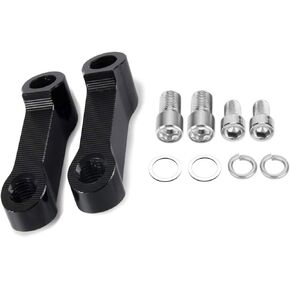 SaferCCTV 10mm Black Motorcycle Mirror Mount Risers Extenders Adapter Rearview Side Mirror Adapter CNC Aluminum 10mm Right Thread