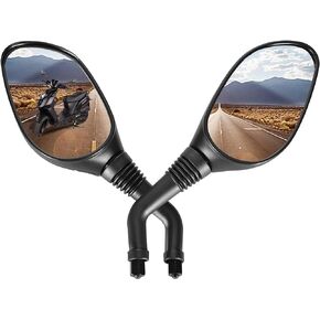 GOOFIT 8mm Black Rear View Mirror for GY6 50cc 125cc 150cc 250cc Scooter Moped Motorcycle 1 pair