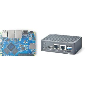 Nanopi R6C Mini Wireless WiFi Router OpenWRT with PCle Gbps Ethernet LPDDR4X 8GB RAM RK3588S Soc 6Tops NPU Mali-G610 GPU for NAS Smart IoT Gateway Support Ubuntu Debian (with CNC Metal Case)